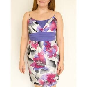 Candie's white pastel pink purple watercolor floral dress sun dress SZ 5 short